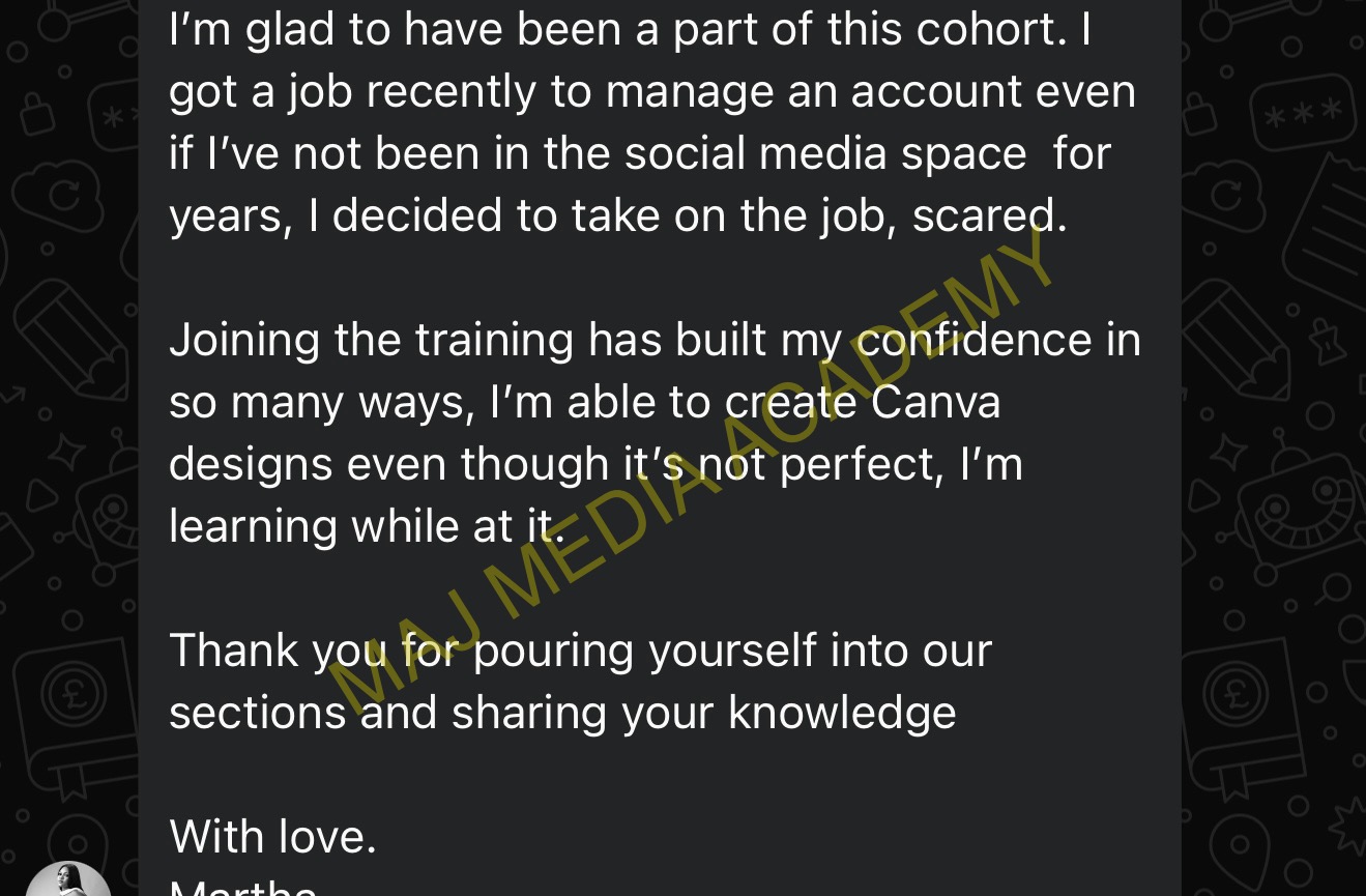 Career upgrade testimonial about new confidence
